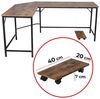 VENDOMNIA Eckschreibtisch Schreibtisch L Form - industrial Design, aus Metall (138x138 cm, mit mobiler Ablage, Schwarz Braun, Computertisch Bürotisch Arbeitstisch Home Office Büro Vintage Retro) Bild 5