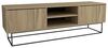 Hanah Home Industrial TV Stand with Iron Legs, 140 cm | 100% Melamine Coated Particle Board, 18 mm Thick | 2 Drawers, Multiple Shelves, Felt & Black Finish Bild 4