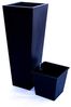 Pflanzkübel Blumenkübel Blumentopf Fiberglas Säule konisch LxBxH 38 x 38 x 100 cm elegant schwarz matt Bild 4
