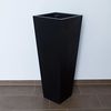 Pflanzkübel Blumenkübel Blumentopf Fiberglas Säule konisch LxBxH 38 x 38 x 100 cm elegant schwarz matt Bild 2
