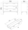 Dmora - Kommode Agathe, Mehrzweckkommode, Schlafzimmerkommode, Schrank mit Schubladen, 99x40 h77 cm, Schwarz Bild 2