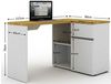 Amazon-Marke: Jahnke Aulne Rechteckig schreib tisch Eckschreibtisch, 90 x 117 x 76 cm, Weiß/Eichen Bild 3