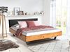 Möbel-Eins CURBY Kufenbett mit Polster-Kopfteil, Material Massivholz, rustikale Altholzoptik, Fichte, Kufen schwarz natur 160x220 cm Kunstleder Schwarz ohne Steppung Bild 2