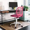 FurnitureR Compact Gaming Chair, Hollow PP Backrest, Adjustable Height, Ergonomic Swivel Sponge Seat, 5-Wheel Iron Base, for Teens & Kids Drawing, Gaming, Classroom, Deep Pink, 38,5 x 40 x 87 cm Bild 2