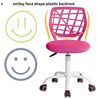 FurnitureR Compact Gaming Chair, Hollow PP Backrest, Adjustable Height, Ergonomic Swivel Sponge Seat, 5-Wheel Iron Base, for Teens & Kids Drawing, Gaming, Classroom, Deep Pink, 38,5 x 40 x 87 cm Bild 4
