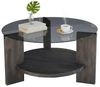 Dmora - Wohnzimmertisch Alnitak, Niedriger Wohnzimmertisch, Kaffeeregal, Couchtisch für Sofa, 75x75h40 cm, Anthrazit und Braun Bild 3