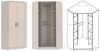Marmex Möbel Grant Set-28C Jugendzimmer Komplett-Set 4-teilig mit Eckkleiderschrank, Standregal, Schreibtisch mit Aufsatz, Kinderzimmermöbel mit Schreibtisch, laminierte Spanplatte, graubeige cashmere+cremona torro 268/91x195x52,5cm Bild 3