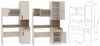 Marmex Möbel Grant Set-28C Jugendzimmer Komplett-Set 4-teilig mit Eckkleiderschrank, Standregal, Schreibtisch mit Aufsatz, Kinderzimmermöbel mit Schreibtisch, laminierte Spanplatte, graubeige cashmere+cremona torro 268/91x195x52,5cm Bild 2