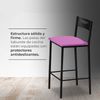 ASTIMESA - Hohe Küchenhocker mit Rückenlehne - Gestell schwarz und Sitzfläche aus Kunstleder - Farbe des Sitzes: Rosa. Lieferumfang: 1 Stück - Maße: 90 cm (Gesamthöhe) Bild 4