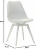 Tenzo 3317-801 Bess 2-er Set Designer Esszimmerstuhl, Kunststoffschale mit Sitzkissen in Lederoptik, Untergestell Birke, lackiert, 82 x 48 x 54 cm (H x B x T), weiß Bild 3