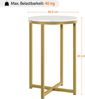 Yaheetech Beistelltisch rund, Couchtisch mit Marmorimitat-Tischplatte, Nachttisch, Sofatisch, Metallgestell senf Gold, 40,5 x 40,5 x 61 cm Bild 3