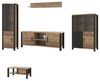 Wohnzimmer-Set ""Olin"" Wohnwand 5-teilig appenzeller fichte schwarz Industrial-Design Bild 2