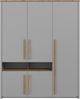 FORTE Surfinio Kleiderschrank, Holzwerkstoff, Grau/Braun, 158 x 194,3 x 58,7 cm Bild 3