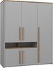 FORTE Surfinio Kleiderschrank, Holzwerkstoff, Grau/Braun, 158 x 194,3 x 58,7 cm Bild 4