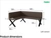 MEBLINI Eckbank für Esszimmer mit ausziehbarem Tisch - Küchenbank - Essecke - Sitzecke Küche - ERIC - X-Beine 128x168x87cm Links - Braun Kunstleder/M Weiß-Schwarz Hochgl. Bild 3