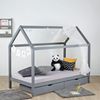 Hausbett 90x200 cm Grau mit Bettkasten und Lattenrost Bild 2