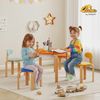 AIYAPLAY Kindersitzgruppe für Kinder von 3 bis 8 Jahren, (Kindermöbel, 5-tlg, 5-teiliges Set mit Tisch, Stühlen und Hockern), Blumenform, Mehrfarbig Bild 2