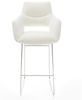 Barstuhl Yago-Flex Bouclé Soft Beige Kufengestell Edelstahl Silberfarben Taschenfederkern Bild 3