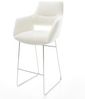 Barstuhl Yago-Flex Bouclé Soft Beige Kufengestell Edelstahl Silberfarben Taschenfederkern Bild 2