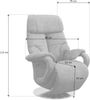 CAVADORE TV-Sessel Istanbul / Fernsehsessel mit elektrisch verstellbarer Relaxfunktion / 2 E-Motoren / 80 x 115 x 79 / Lederoptik: Hellbraun Bild 3