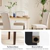 DUMOS Esszimmerstühle 2er Set, Elegant und Schön Modern Stühle Esszimmer, Leinenstoff Gepolstert küchenstühle, Kratzfester Boden Esszimmerstuhl Geeignet für Küche, Wohnzimmer, Schlafzimmer (Beige) Bild 4