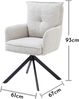 SOFIA Esszimmerstühle 2er Set mit schwarzem Metallgestell und Microfaser Bezug, Beige - Bequeme Stühle für Esszimmer & Wohnzimmer - 60 x 93 x 67 cm (B/H/T) Bild 3