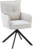 SOFIA Esszimmerstühle 2er Set mit schwarzem Metallgestell und Microfaser Bezug, Beige - Bequeme Stühle für Esszimmer & Wohnzimmer - 60 x 93 x 67 cm (B/H/T) Bild 4