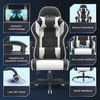 JUMMICO Gaming Stuhl mit Massagefunktion, Bürostuhl Ergonomisch 150kg, Gamer Stuhl mit 50 cm Extrabreites Sitzkissen, Weiß Schwarz Bild 4