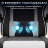 JUMMICO Gaming Stuhl mit Massagefunktion, Bürostuhl Ergonomisch 150kg, Gamer Stuhl mit 50 cm Extrabreites Sitzkissen, Weiß Schwarz Bild 3