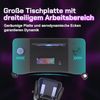 JUMMICO Gaming Schreibtisch mit Kabelführungsfach, Kopfhörerhaken & Getränkehalter, 140x60 cm, Schwarz Bild 3