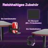 JUMMICO Gaming Schreibtisch mit Kabelführungsfach, Kopfhörerhaken & Getränkehalter, 140x60 cm, Schwarz Bild 4