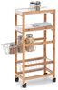 Nischen-Rollwagen 40 x 22 x 83 cm, Holz, Holzwerkstoff, Beige, Weiß, Holzfarben, 22 x 83 x 40 cm Bild 2