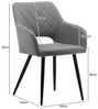 TUKAILAI Esszimmerstühle 2er Set aus Leinen, Küchenstuhl Polsterstuhl mit Offener Rückenlehne,Armlehnen,Gepolstertem Sitz, Metallbeinen, Stühle für Wohnzimmer,Esszimmer,Küche (1, Hellgrau) Bild 3