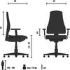 hjh LIVING Homeoffice Stuhl gepolstert SOLAO Life Schreibtischstuhl Drehstuhl höhenverstellbar, Stoffbezug Dunkelgrau Bild 3