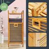 2-in-1 Standregal 2 Ablagefächer herausnehmbarer Korb Bambus Baumwolle Natur Bild 3