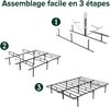 Zinus Justin Bett 160x200 cm – 36 cm Höhe mit Stauraum unter dem Bett – Plattformbett aus Metall – Schwarz Bild 5