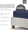 Bettwaesche-mit-Stil Mako-Satin Spannbettlaken dunkelblau 200x200cm Höhe 5-10cm Bild 2