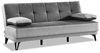 Dmora Jordi, 3-Sitzer Schlafsofa mit schwarzen Metallfüßen, Sofa aus gepolstertem Stoff mit klick-Klack-Öffnung, 190 x 87 x 97 cm, Grau, Metall Bild 2