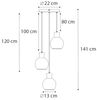 Qazqa Pendelleuchte Vidro, ohne Leuchtmittel, Warmweiß, QAZQA Hängeleuchte, e27, Grau, Glas, Art Deco Bild 5