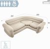 Intex 'Aufblasbares Ecksofa/Couch 257 x 203 x 76 cm', 2-in-1-Ventil, beige Bild 3