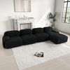 Ball & Cast Cord Sofa, Boneless Couch mit Ottomane, Ohne Montage, Sofa Modular mit Polsterung für Wohnzimmer, Schlafzimmer, Schwarz, 4 Sitze + 1 Ottomane Bild 4