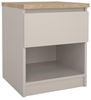 Dmora - Nachttisch Ducenta, niedrige Kommode mit 1 Schublade, kompakter und funktionaler Nachttisch, 40x40 h50 cm, Beige Bild 2