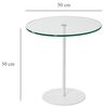 Hanah Home Stylish White Side Table, 50 x 50 x 50 cm | 100% Tempered Glass Top & 100% Metal Frame | Modern Design for Living Room & Bedroom Bild 2
