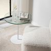 Hanah Home Stylish White Side Table, 50 x 50 x 50 cm | 100% Tempered Glass Top & 100% Metal Frame | Modern Design for Living Room & Bedroom Bild 3