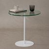 Hanah Home Stylish White Side Table, 50 x 50 x 50 cm | 100% Tempered Glass Top & 100% Metal Frame | Modern Design for Living Room & Bedroom Bild 5