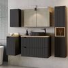 Unterschrank Skelbolu 20x60x40 cm Schwarz/Eichenoptik [en. casa] Bild 2