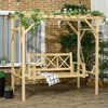 Outsunny Hollywoodschaukel Schaukebank, Wetterbeständige, 2-Sitzer, mit Pergola, Schaukel, 1 tlg, Gartenschaukel, für Garten, Balkon, Naturholz Bild 2
