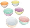 MamboCat Dessertschale Pastello 6er Set Snack- & Dip-Schälchen 12,2cm 250ml bunte Farben, Steingut Bild 2