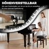 HOMCOM Klavierbank höhenverstellbarer Klavierhocker mit versteckten Stauraum (Pianobank mit Lederkissen, 1-St, Schwarz), 63 x 35 x 46-56 cm Bild 4