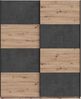 FORTE Raven Schrank 170, Kleiderschrank, Schwebetürenschrank Industrial Schlafzimmer Jugendzimmer, 2-türig, Holzdekor: Artisan Eiche/Betonoptik Dunkelgrau, 170 cm breit x 210 cm hoch x 61 cm tief Bild 3